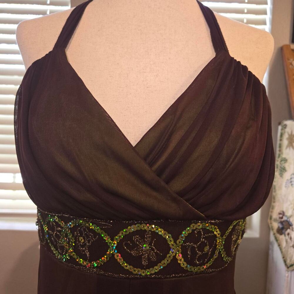 Y2k city triangles halter dress